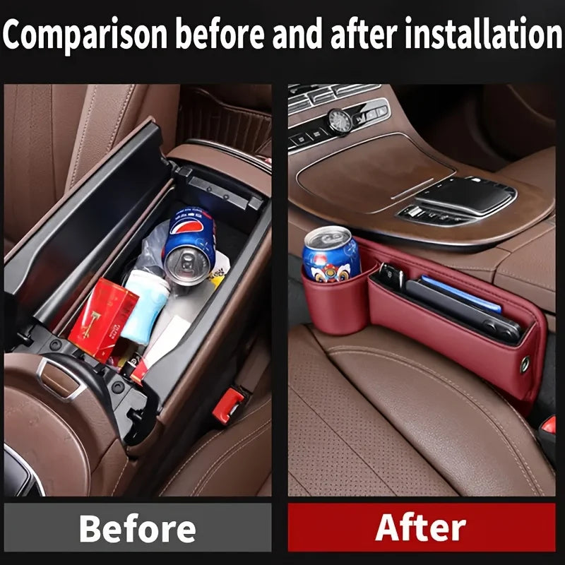 2pcs Car Seat Gap Storage Box, Multifunctional Car Storage Device, Seat Gap Sorting Box, Car Seat Filling Pad, Car Seat Cushion